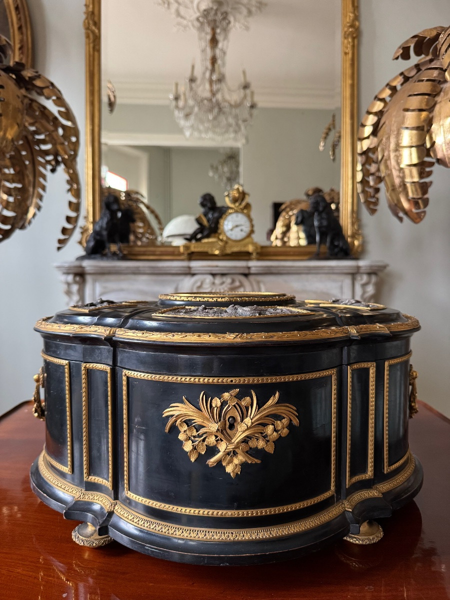 Important 19th Century Box Signed Alphonse Giroux With Hunting Decoration -photo-2