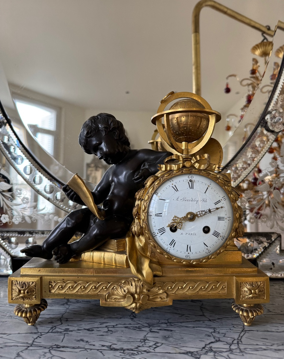 Gilt Bronze "astronomy" Clock Signed Alfred Beurdeley - Late 19th Century 