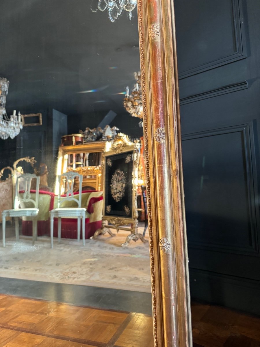 Miroir De Cheminée D’époque Napoléon III En Bois Doré à Décor De Putti - XIXe-photo-5