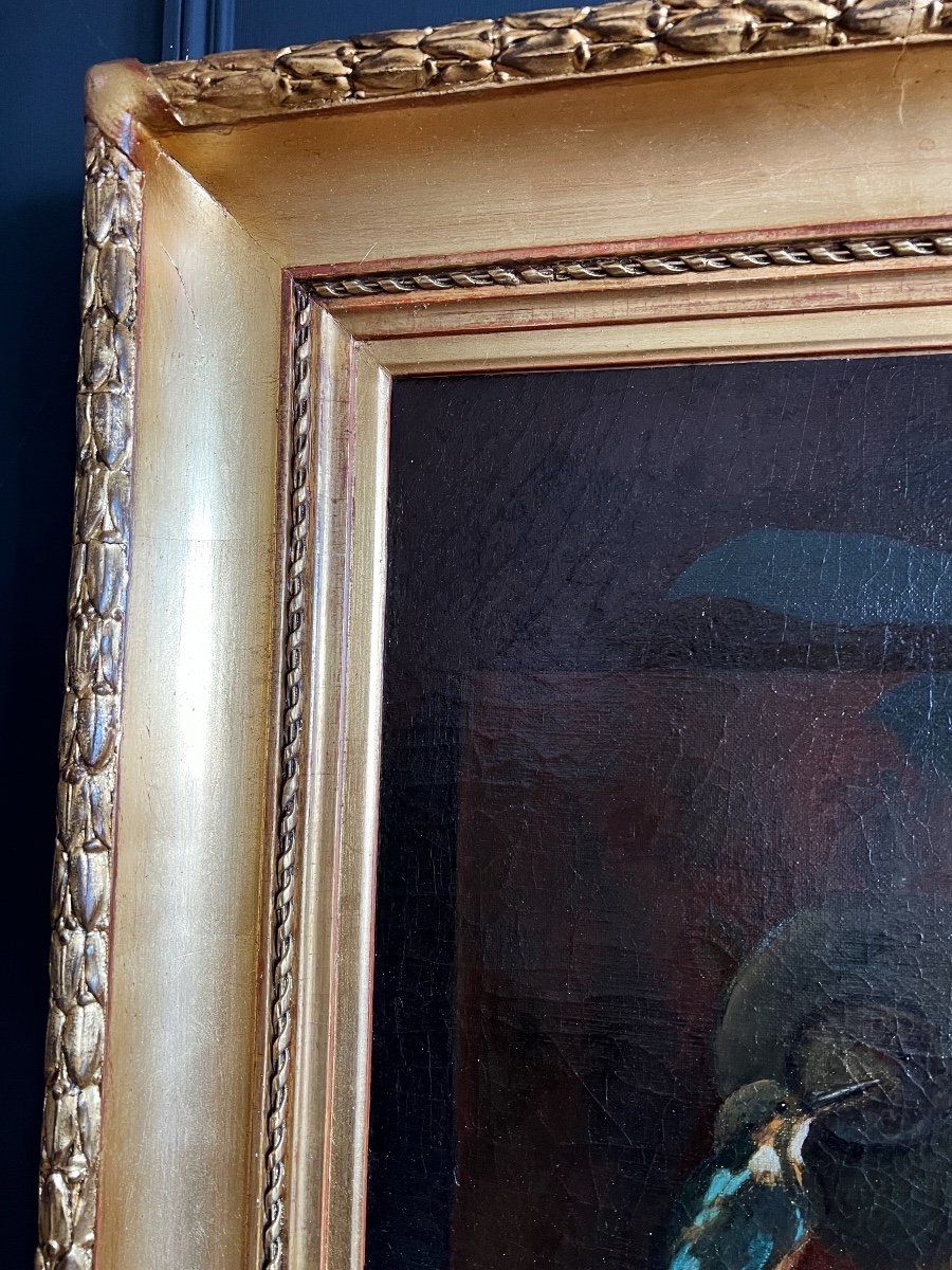 French School, 19th Century, Painting Depicting A Still Life With A Bird-photo-6