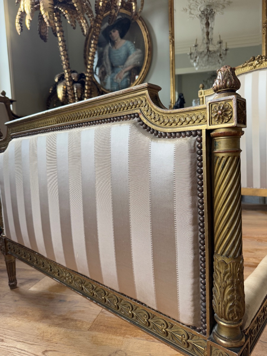 Pair Of Late 19th-century Louis XVI Style Giltwood Beds -photo-7