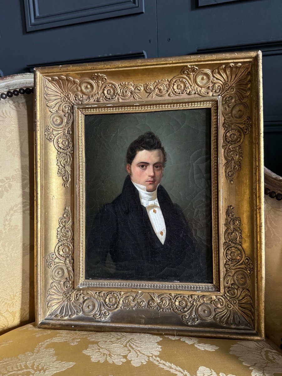 Portrait D'époque Empire D'un Jeune Homme élégant, D'après Louis Léopold Boilly-photo-3