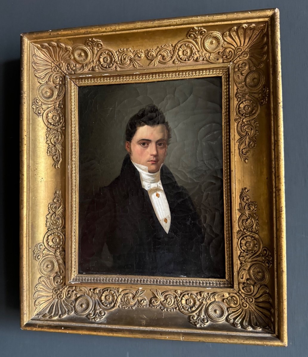 Portrait D'époque Empire D'un Jeune Homme élégant, D'après Louis Léopold Boilly-photo-1
