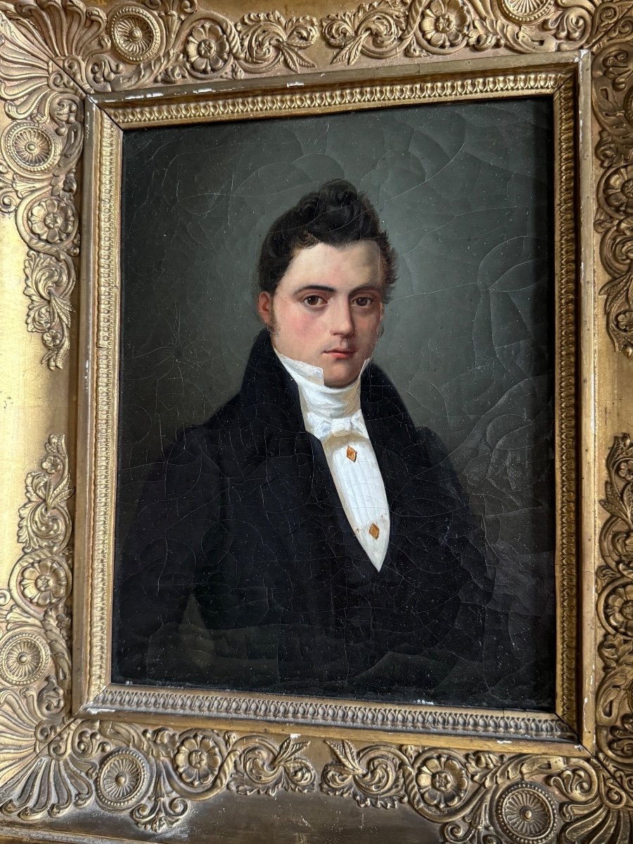 Portrait D'époque Empire D'un Jeune Homme élégant, D'après Louis Léopold Boilly-photo-2
