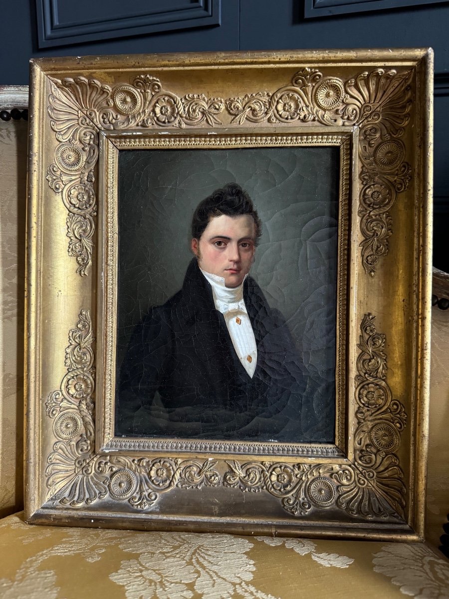 Portrait D'époque Empire D'un Jeune Homme élégant, D'après Louis Léopold Boilly