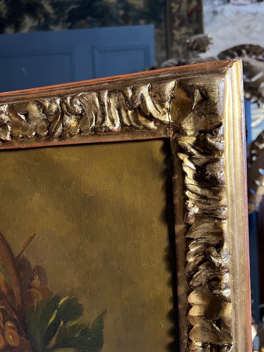 Overdoor / 19th Century Oil On Canvas Depicting A Scene With Putti-photo-7