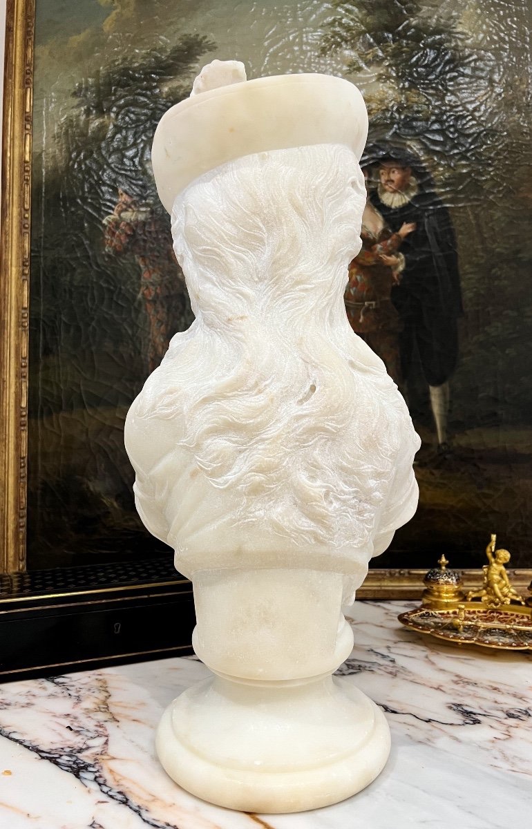 19th Century Marble Bust Of A Young Man Signed A. Bombarda-photo-5