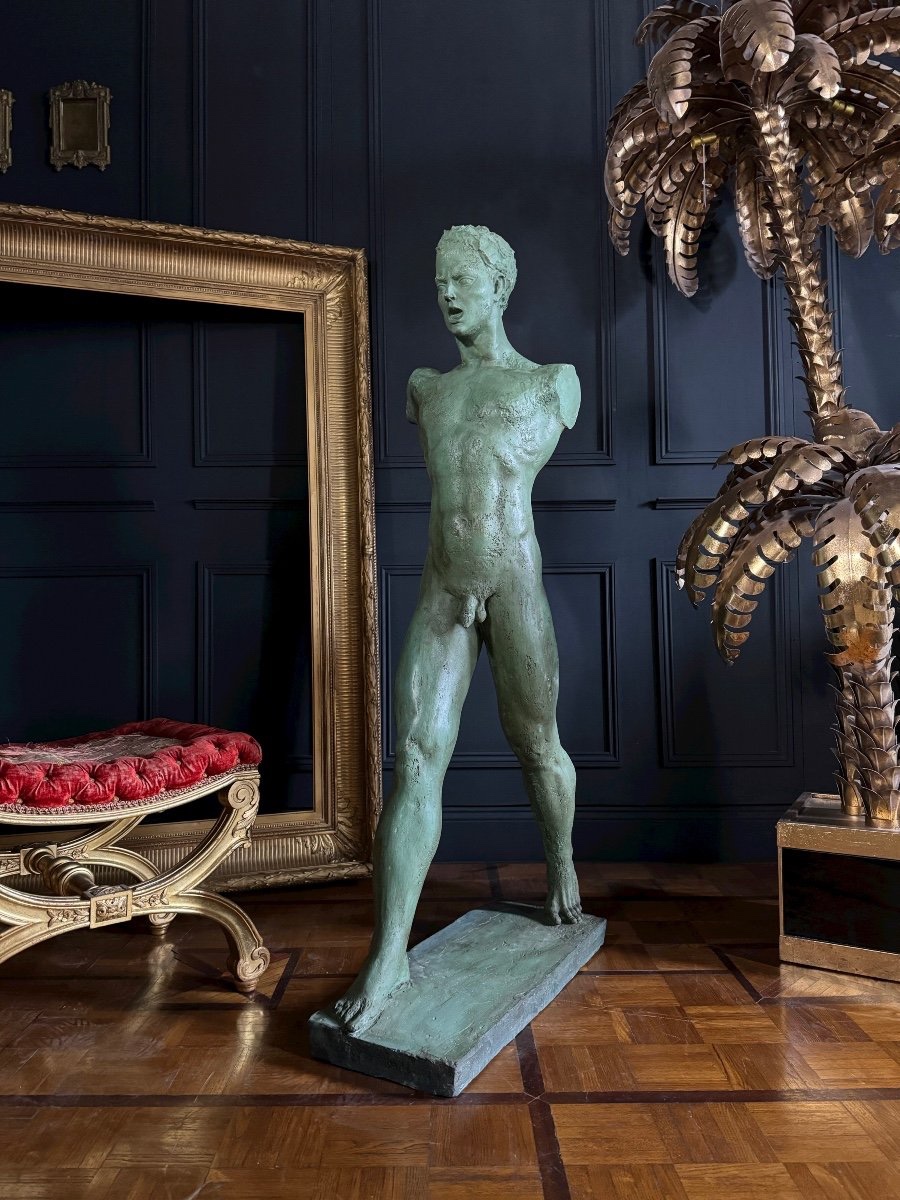 Sculpture / Statue Représentant Un Homme Nu - XXe-photo-4
