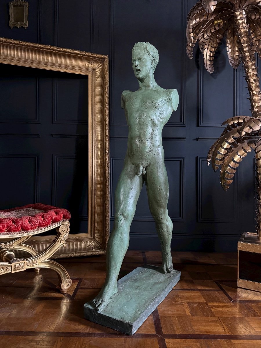 Sculpture / Statue Représentant Un Homme Nu - XXe-photo-7