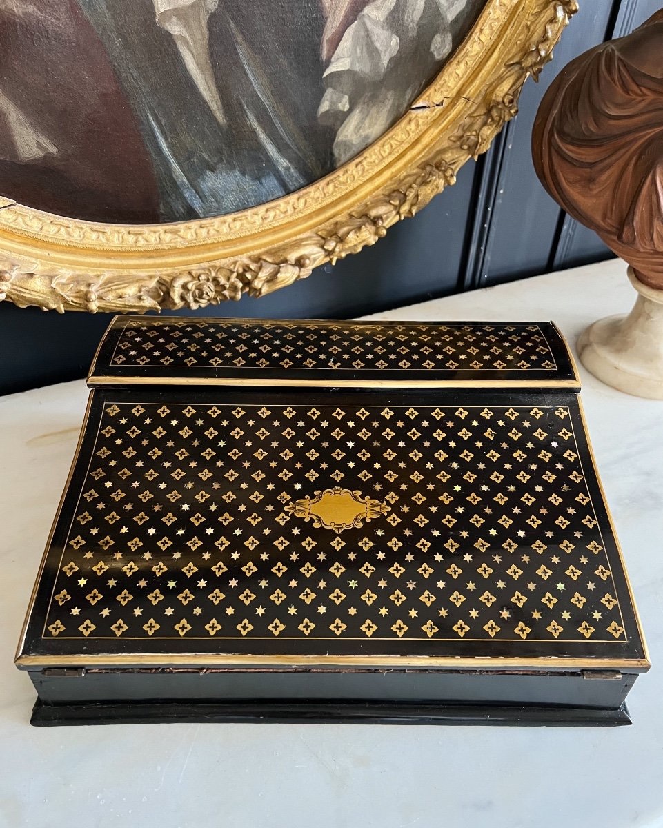 écritoire D’époque Napoléon III En Marqueterie à La Reine - XIXe-photo-2