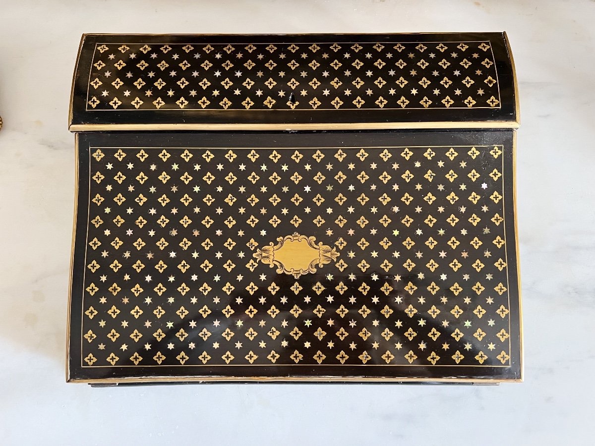 écritoire D’époque Napoléon III En Marqueterie à La Reine - XIXe-photo-3