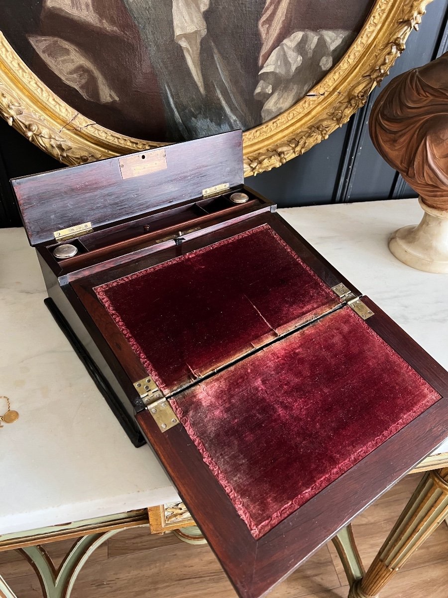 écritoire D’époque Napoléon III En Marqueterie à La Reine - XIXe-photo-3