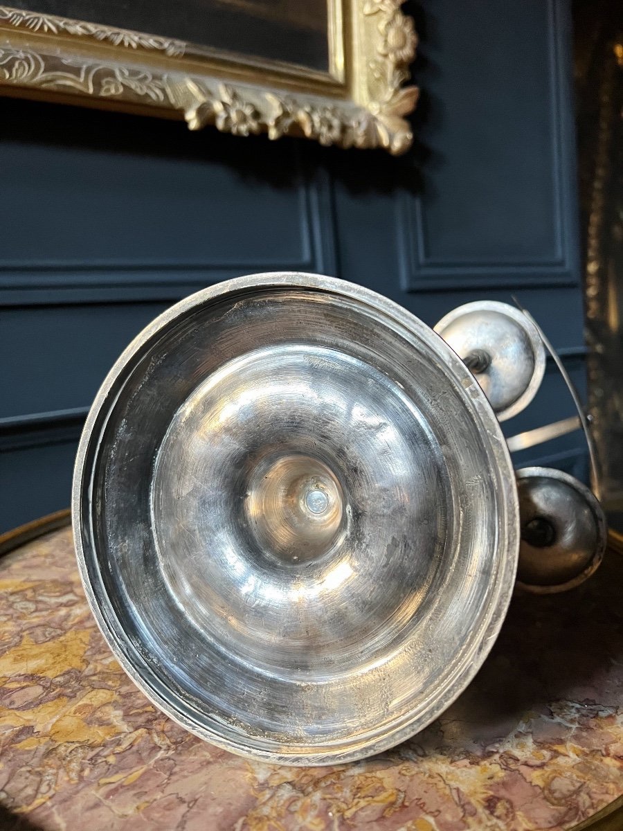 Louis XVI Period Silvered Bronze Screen Lamp/candlestick - 18th Century-photo-8