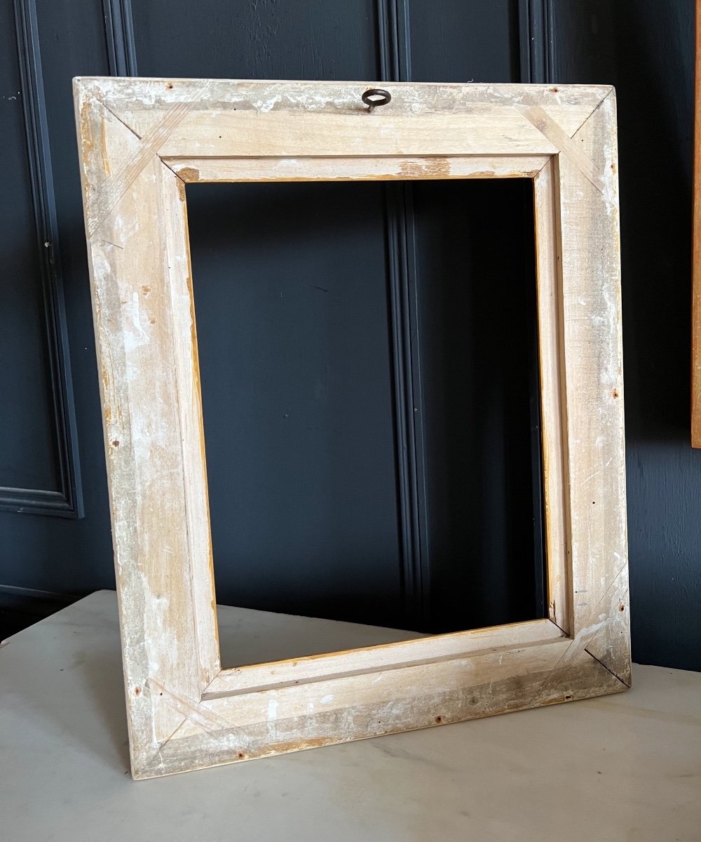 Paire De Cadres D'époque Empire En Bois Doré à La Feuille D'or - XIX-photo-7