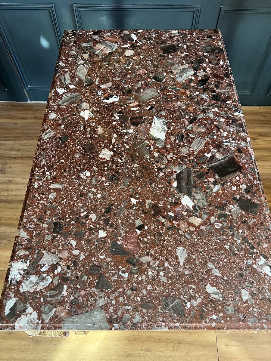 Table De Milieu D’époque Napoléon III En Bois Doré Et Sculpté à Décor De Raisins - XIXe-photo-7