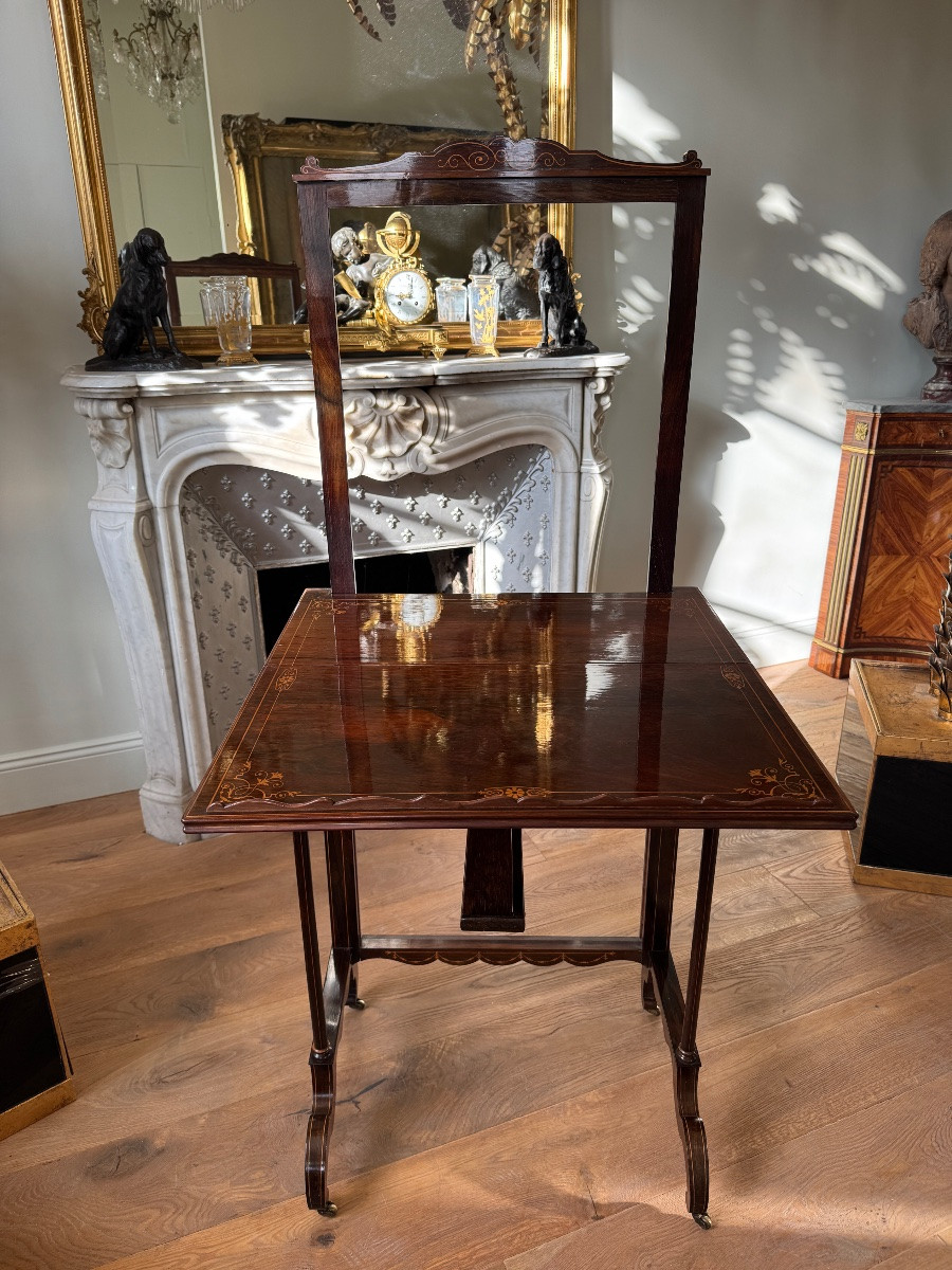 Table à système d’époque Charles X en palissandre - XIXe siècle -photo-7