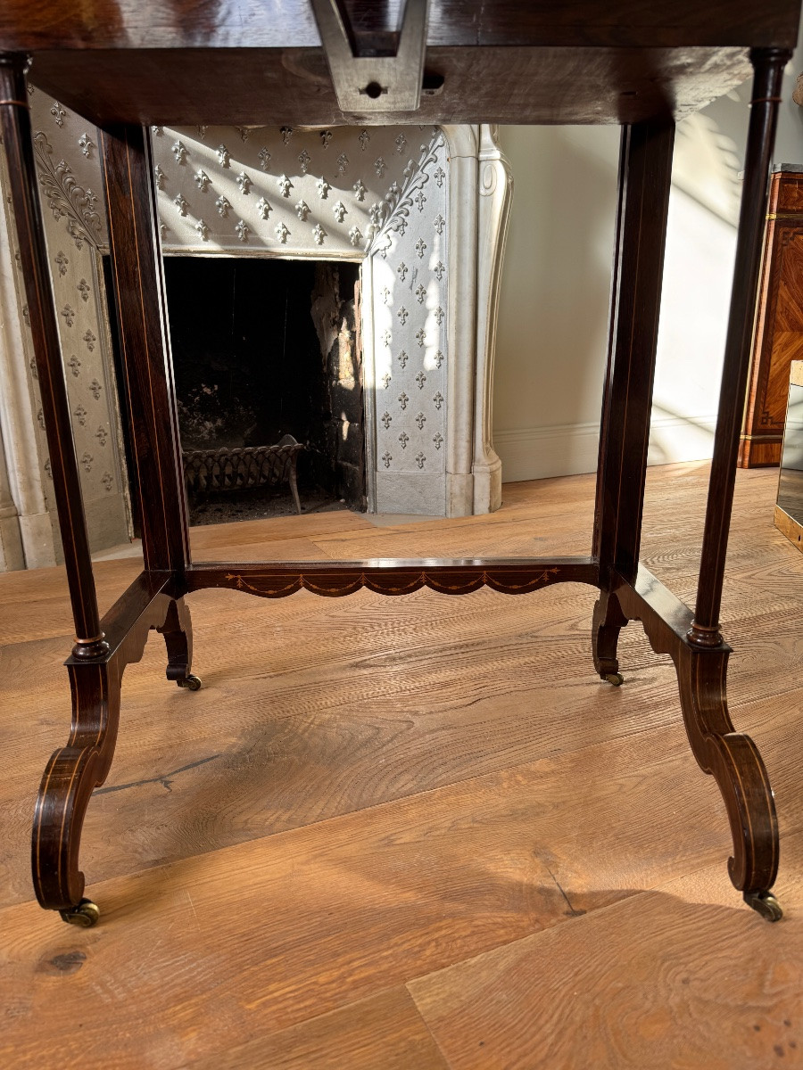 Table à système d’époque Charles X en palissandre - XIXe siècle -photo-8