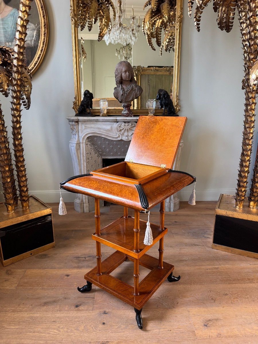 Table à ouvrage / travailleuse dans le gout d’Alphonse Giroux - début XXe -photo-2