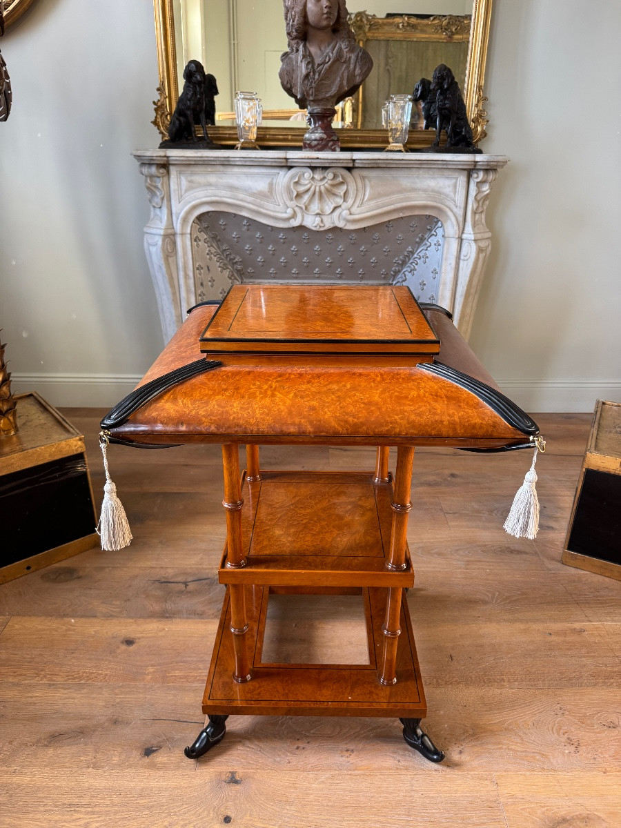 Table à ouvrage / travailleuse dans le gout d’Alphonse Giroux - début XXe -photo-4