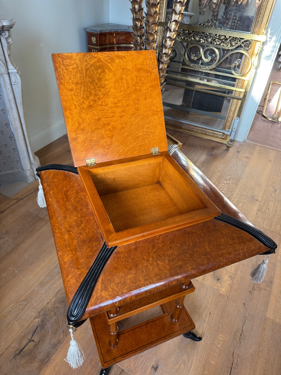 Table à ouvrage / travailleuse dans le gout d’Alphonse Giroux - début XXe -photo-3