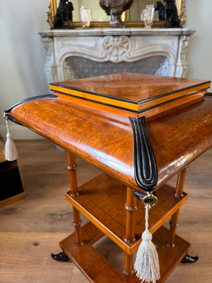 Table à ouvrage / travailleuse dans le gout d’Alphonse Giroux - début XXe -photo-7