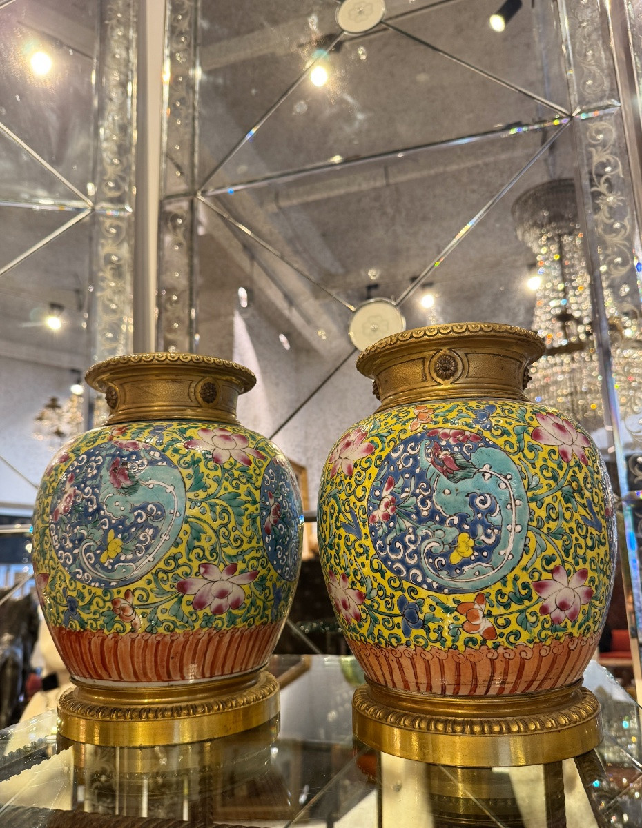 Pair Of 18th-century Chinese Porcelain Vases With A 19th-century Mount -photo-3
