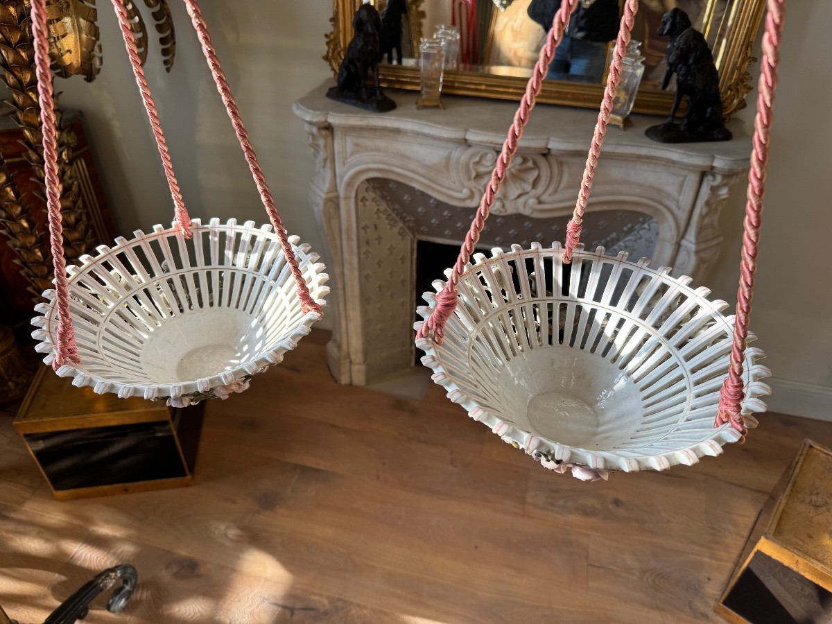 Paire de jardinières de la fin du XIXe siècle en porcelaine allemande -photo-8