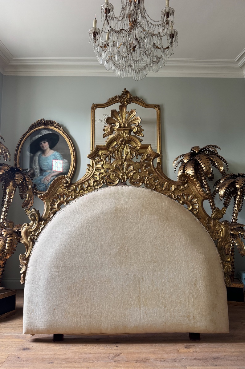 Napoleon III-era Gilded Wood Headboard  - 19th Century  -photo-2