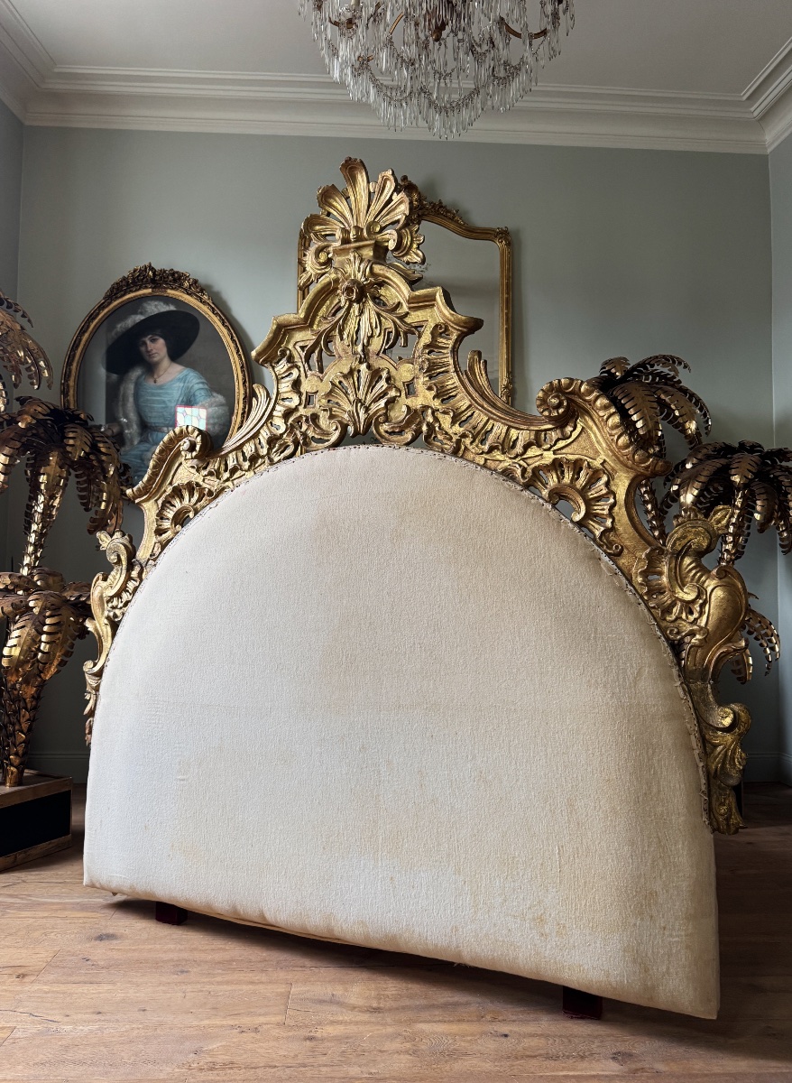Napoleon III-era Gilded Wood Headboard  - 19th Century  