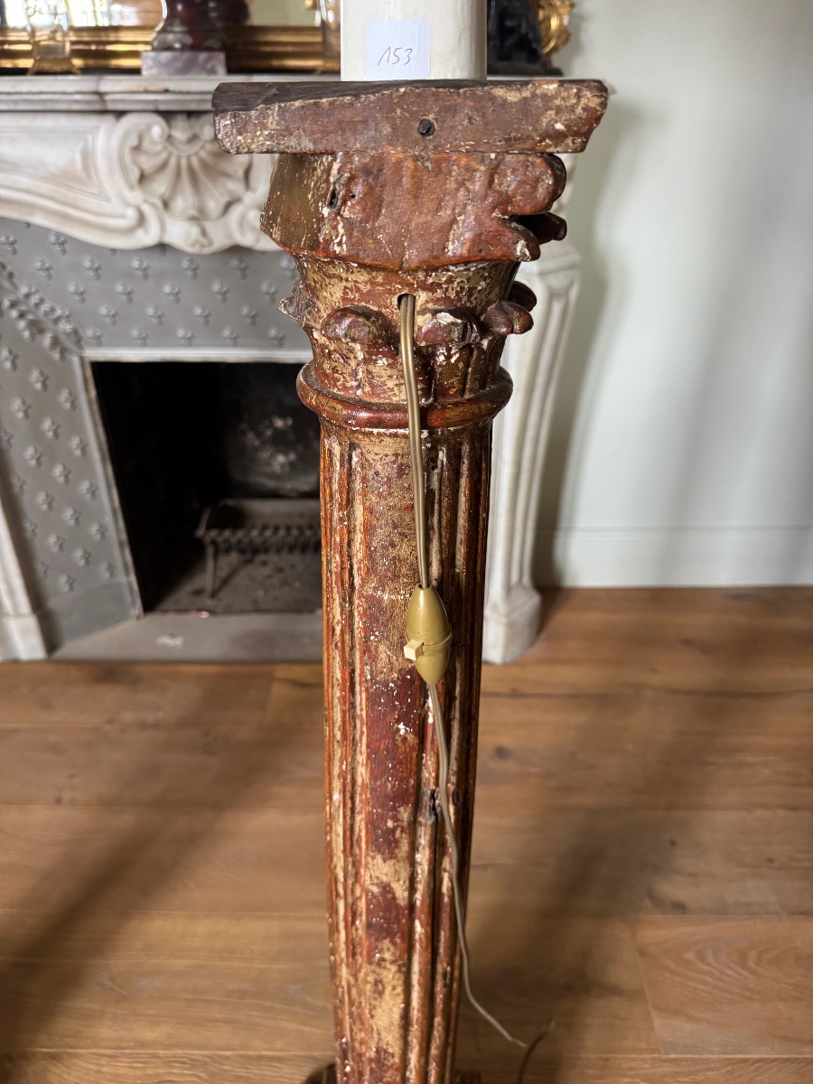 Pair Of 18th-century Lamps In The Shape Of Corinthian Columns-photo-4