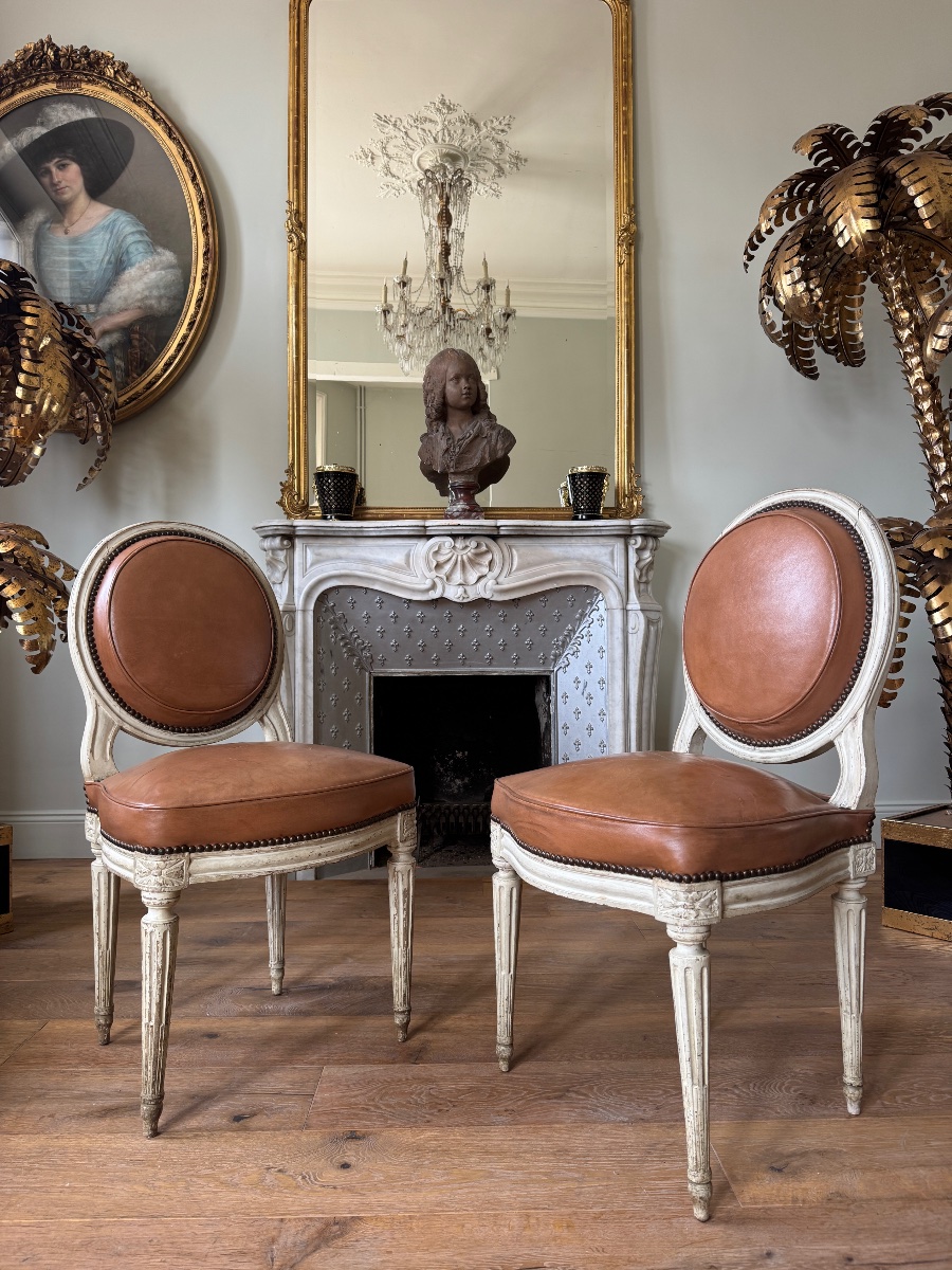 Set Of 6 Louis XVI-era Chairs Stamped “chevigny Claude”-photo-4