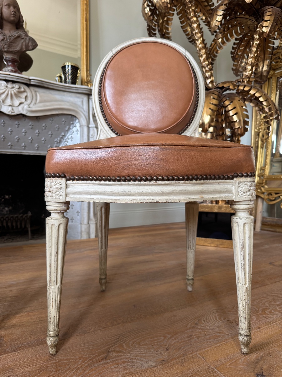 Set Of 6 Louis XVI-era Chairs Stamped “chevigny Claude”-photo-4