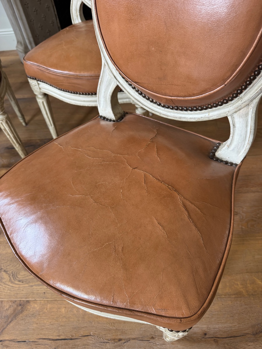 Set Of 6 Louis XVI-era Chairs Stamped “chevigny Claude”-photo-6