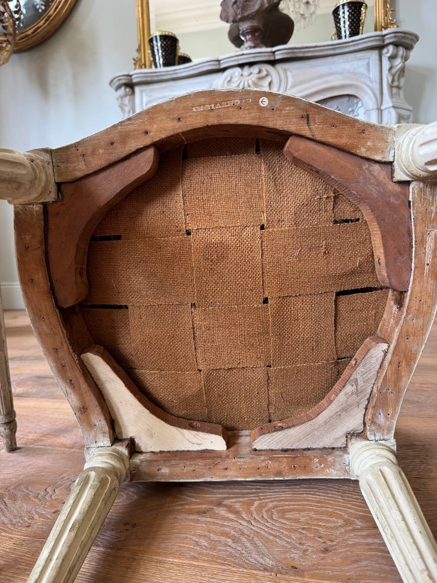 Set Of 6 Louis XVI-era Chairs Stamped “chevigny Claude”-photo-8