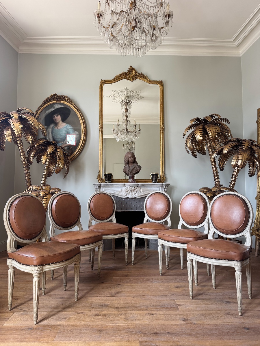 Set Of 6 Louis XVI-era Chairs Stamped “chevigny Claude”