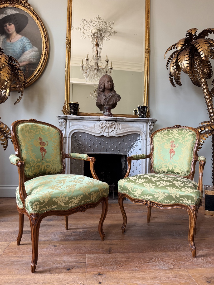 Set Of 4 Louis XV-style Armchairs—18th Century -photo-4