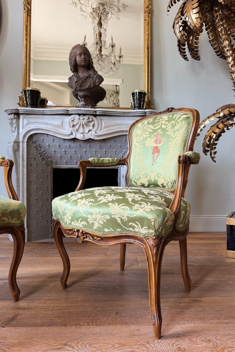 Set Of 4 Louis XV-style Armchairs—18th Century -photo-2