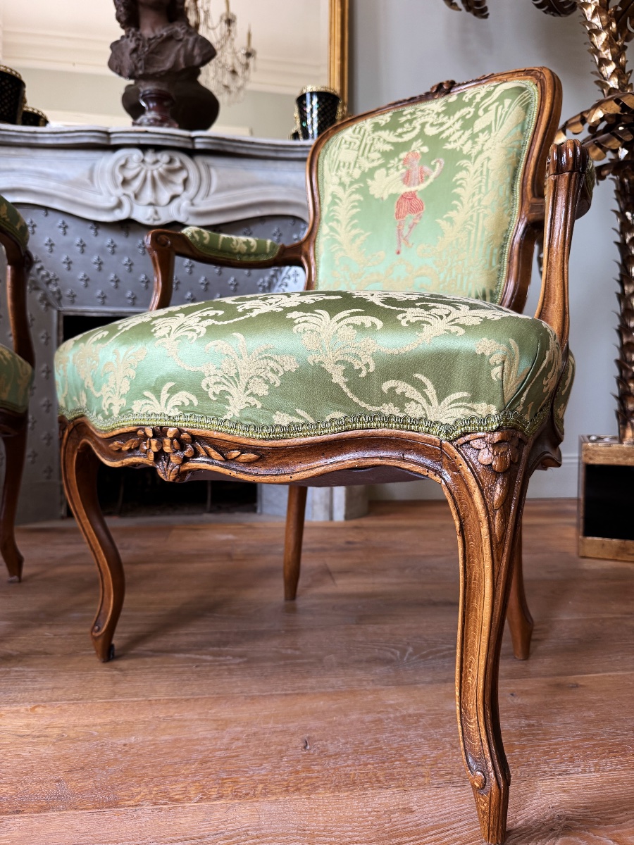 Set Of 4 Louis XV-style Armchairs—18th Century -photo-3