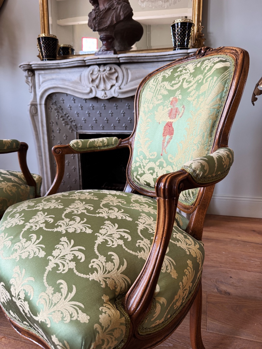 Set Of 4 Louis XV-style Armchairs—18th Century -photo-4