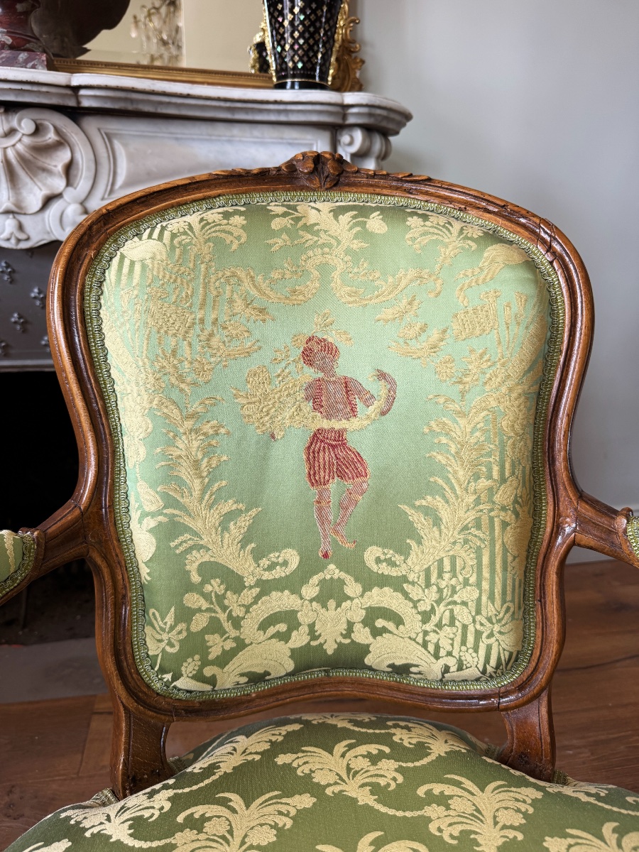 Set Of 4 Louis XV-style Armchairs—18th Century -photo-5