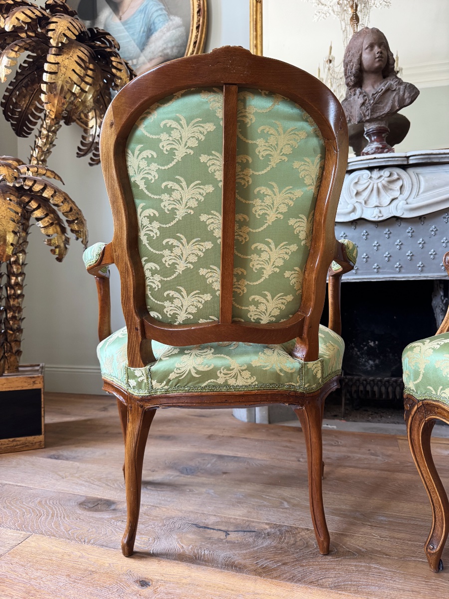 Set Of 4 Louis XV-style Armchairs—18th Century -photo-7