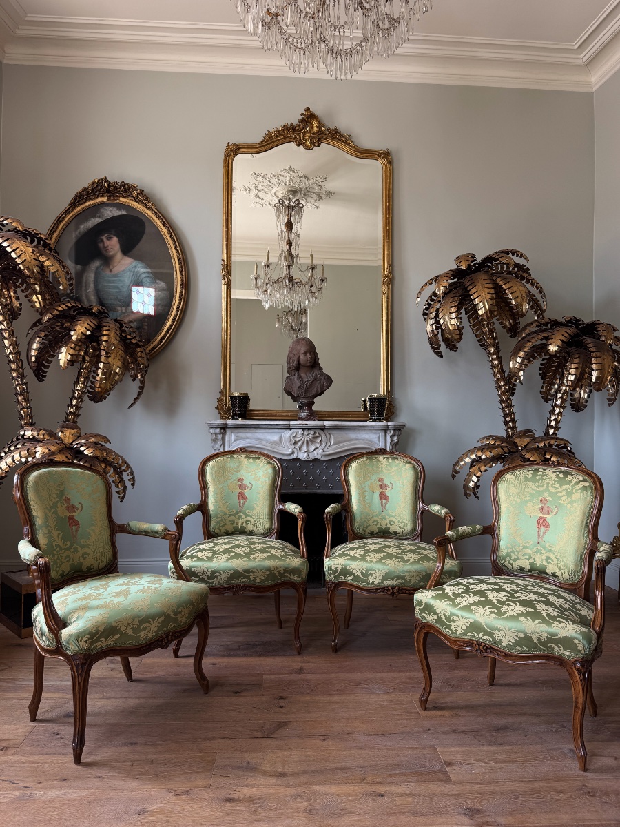Set Of 4 Louis XV-style Armchairs—18th Century 