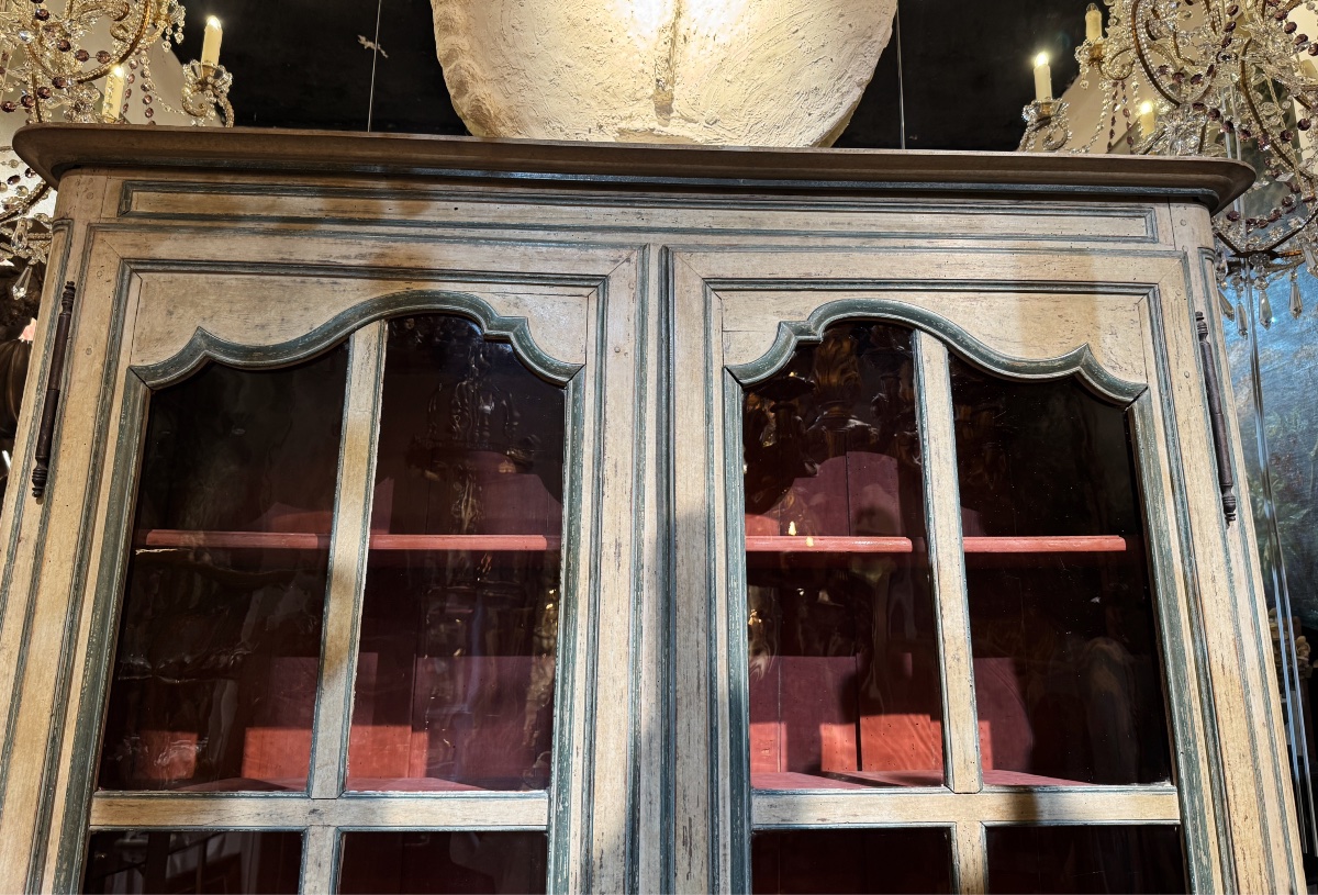 Bibliothèque provençale du XVIIIe siècle en bois peint-photo-4