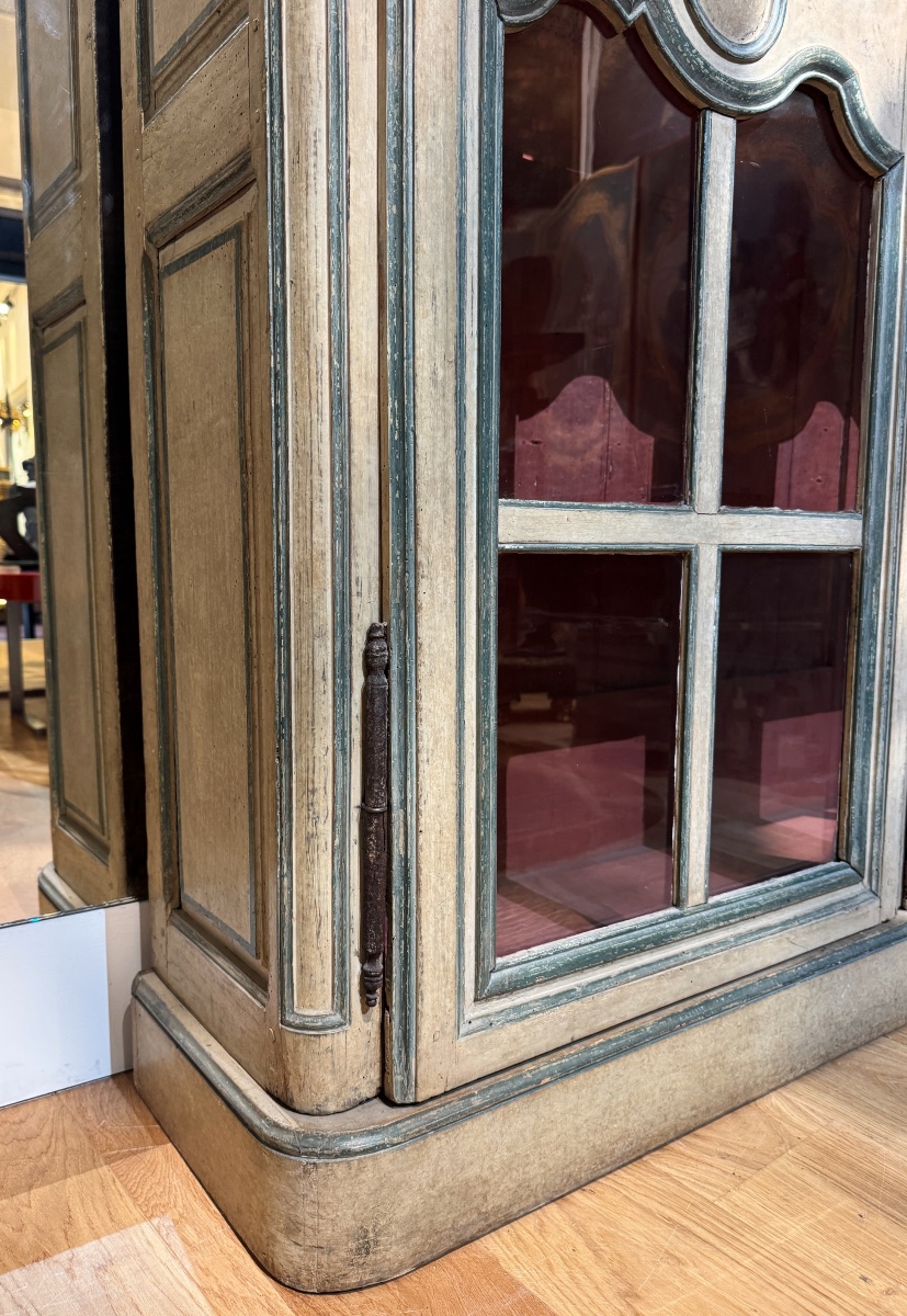 Bibliothèque provençale du XVIIIe siècle en bois peint-photo-5