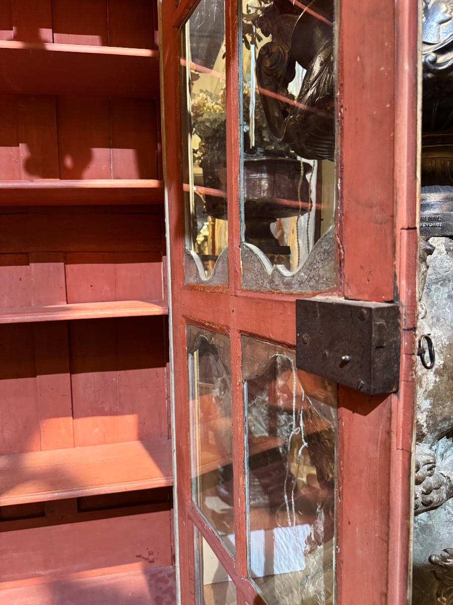 Bibliothèque provençale du XVIIIe siècle en bois peint-photo-7
