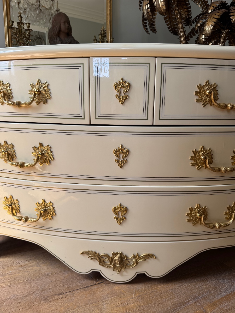 Louis XIV-style Chest Of Drawers In Light Wood - 20th Century -photo-3