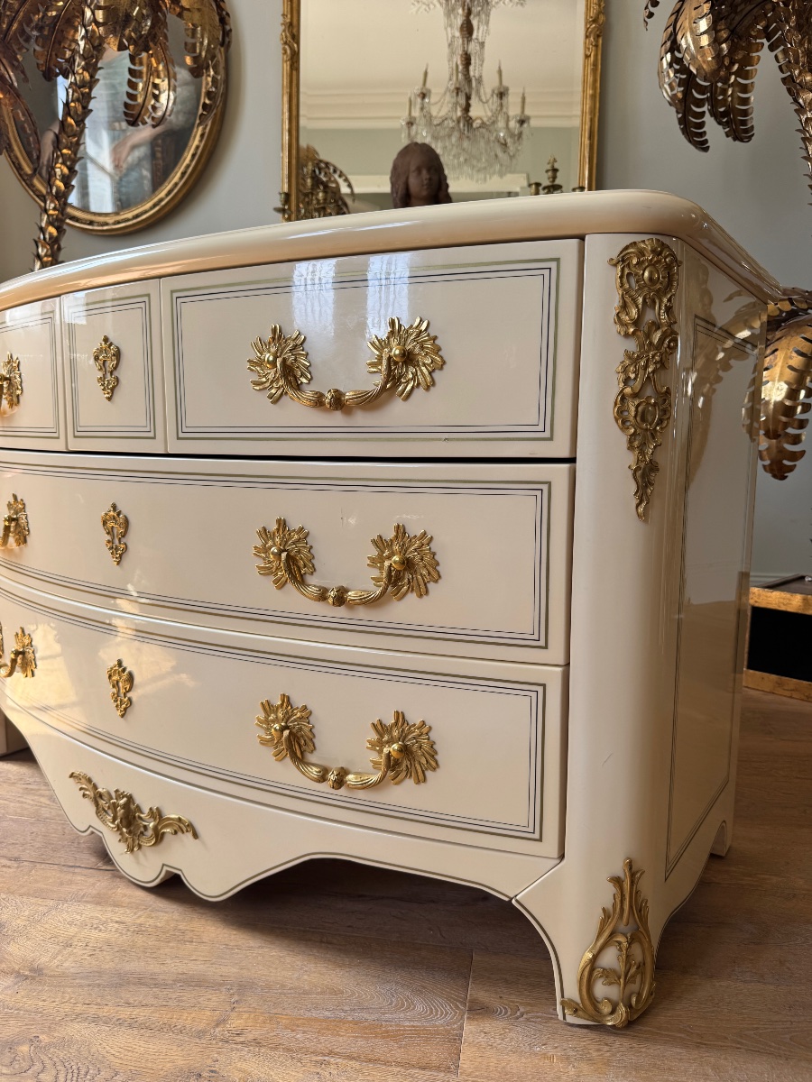 Louis XIV-style Chest Of Drawers In Light Wood - 20th Century -photo-5