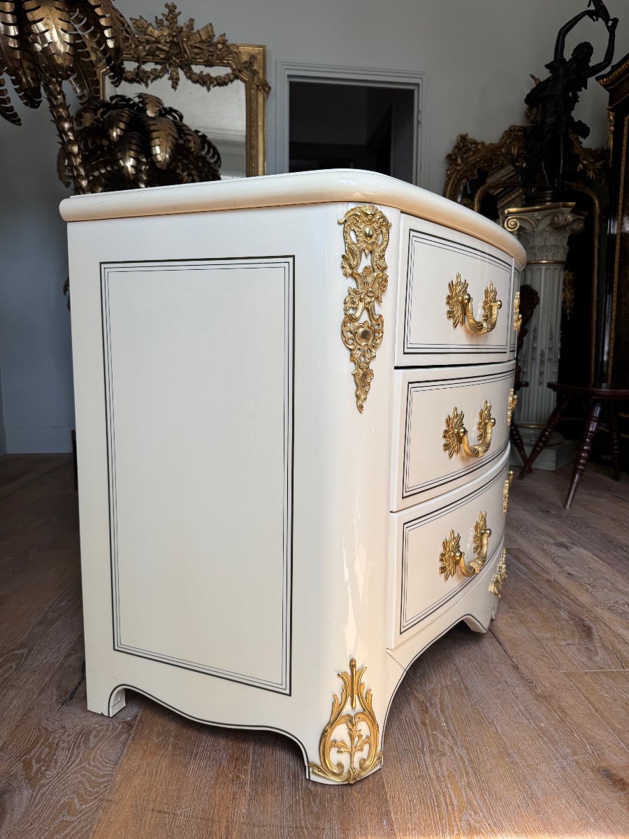 Louis XIV-style Chest Of Drawers In Light Wood - 20th Century -photo-7
