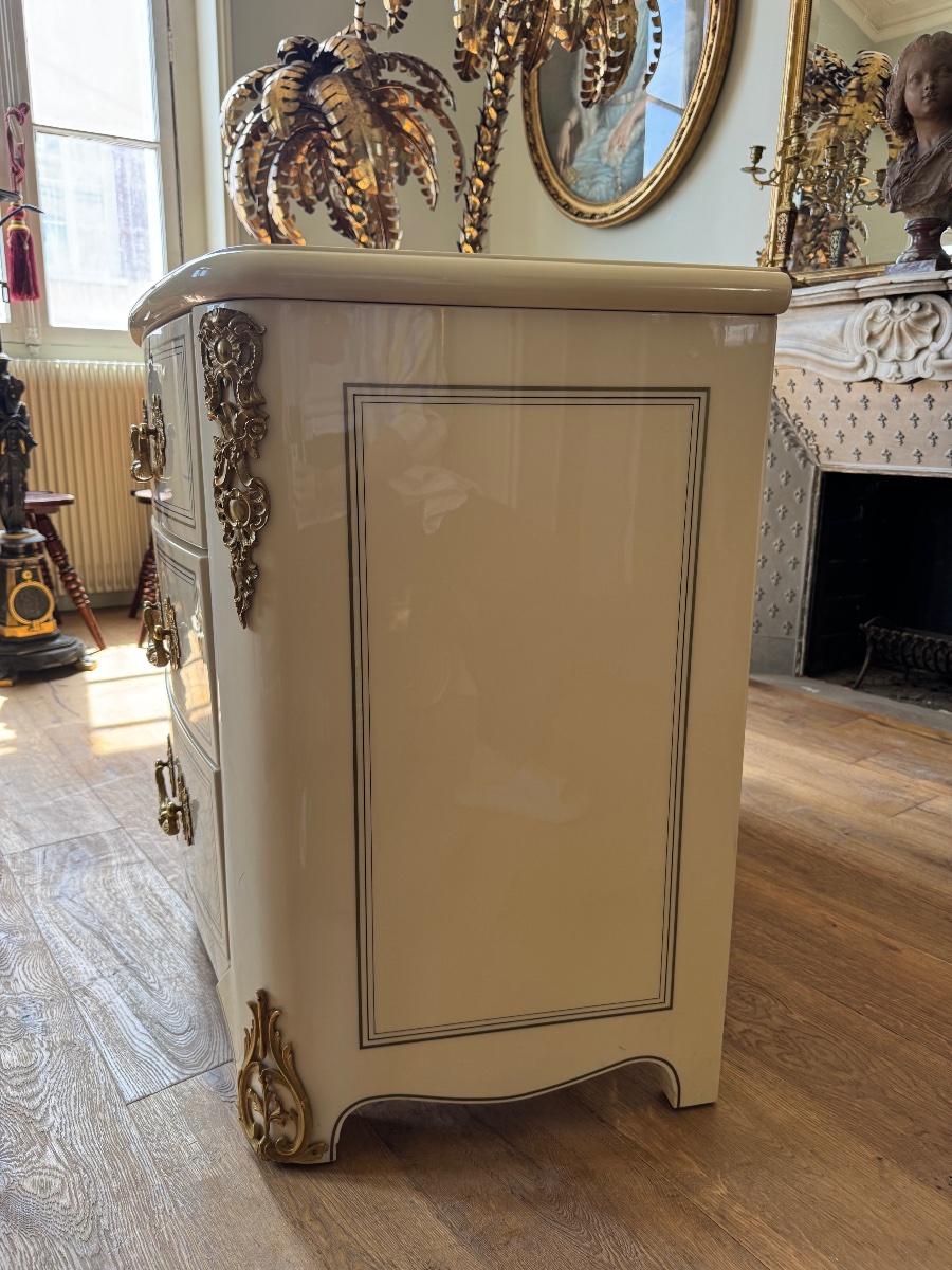 Louis XIV-style Chest Of Drawers In Light Wood - 20th Century -photo-8