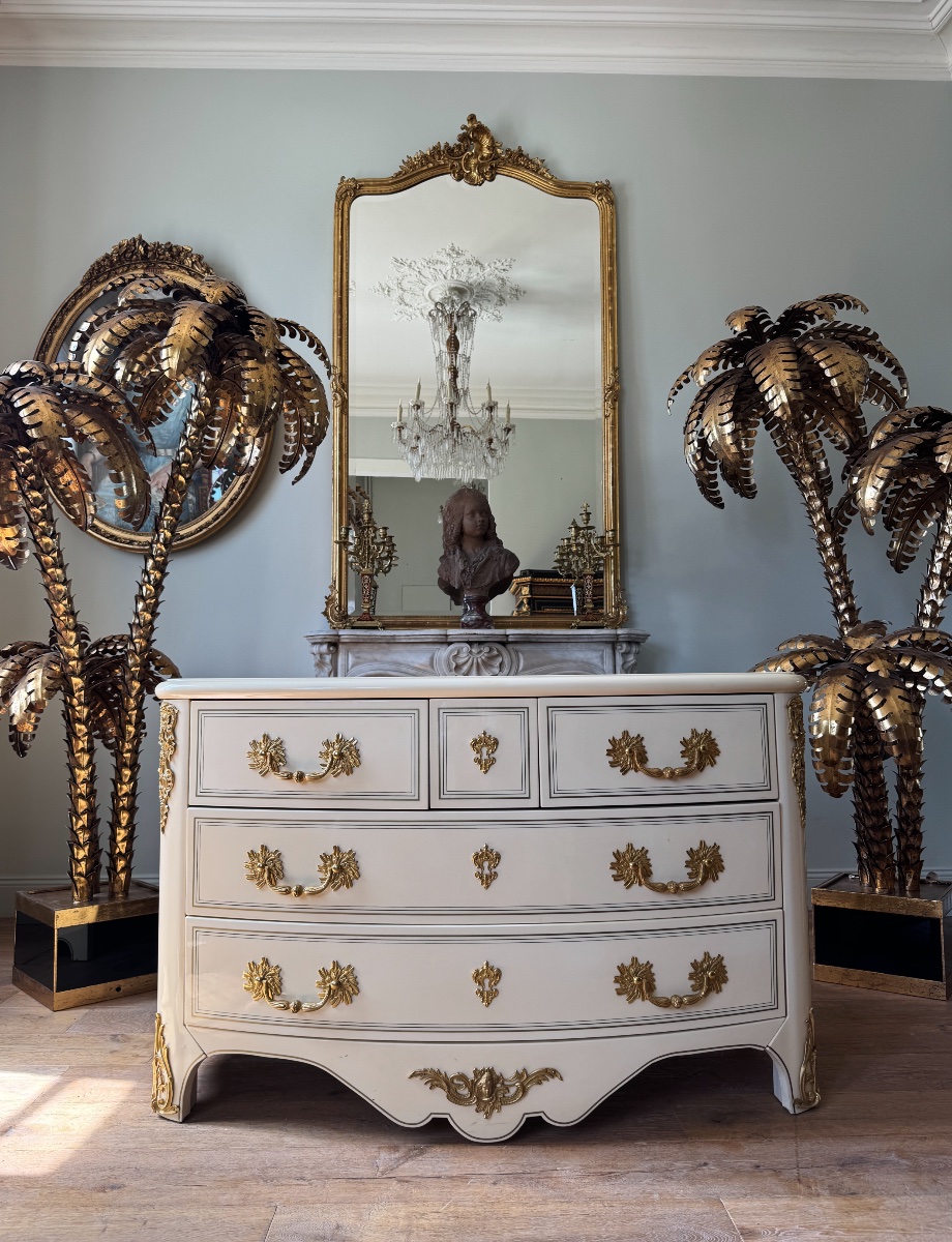 Louis XIV-style Chest Of Drawers In Light Wood - 20th Century 